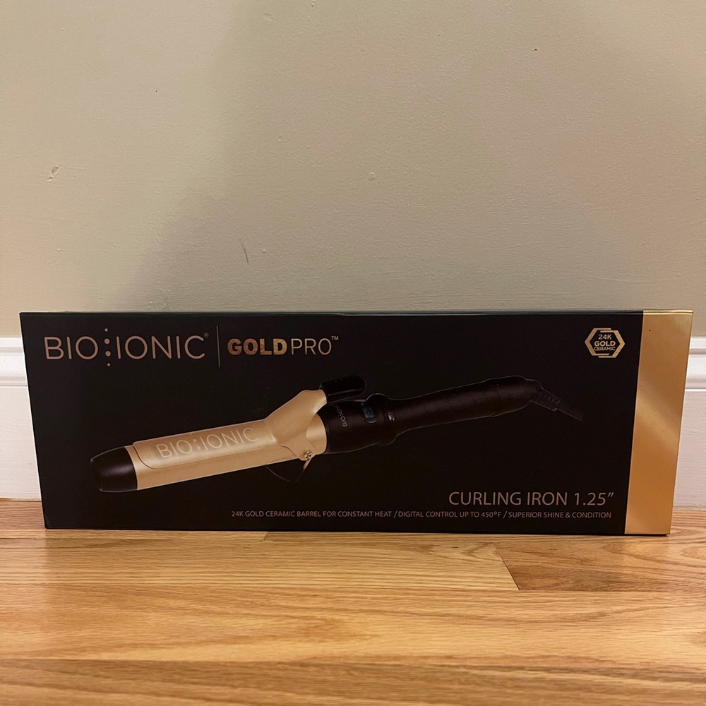 Bio Ionic Gold Pro Curling Iron 24K Gold 1.25”
